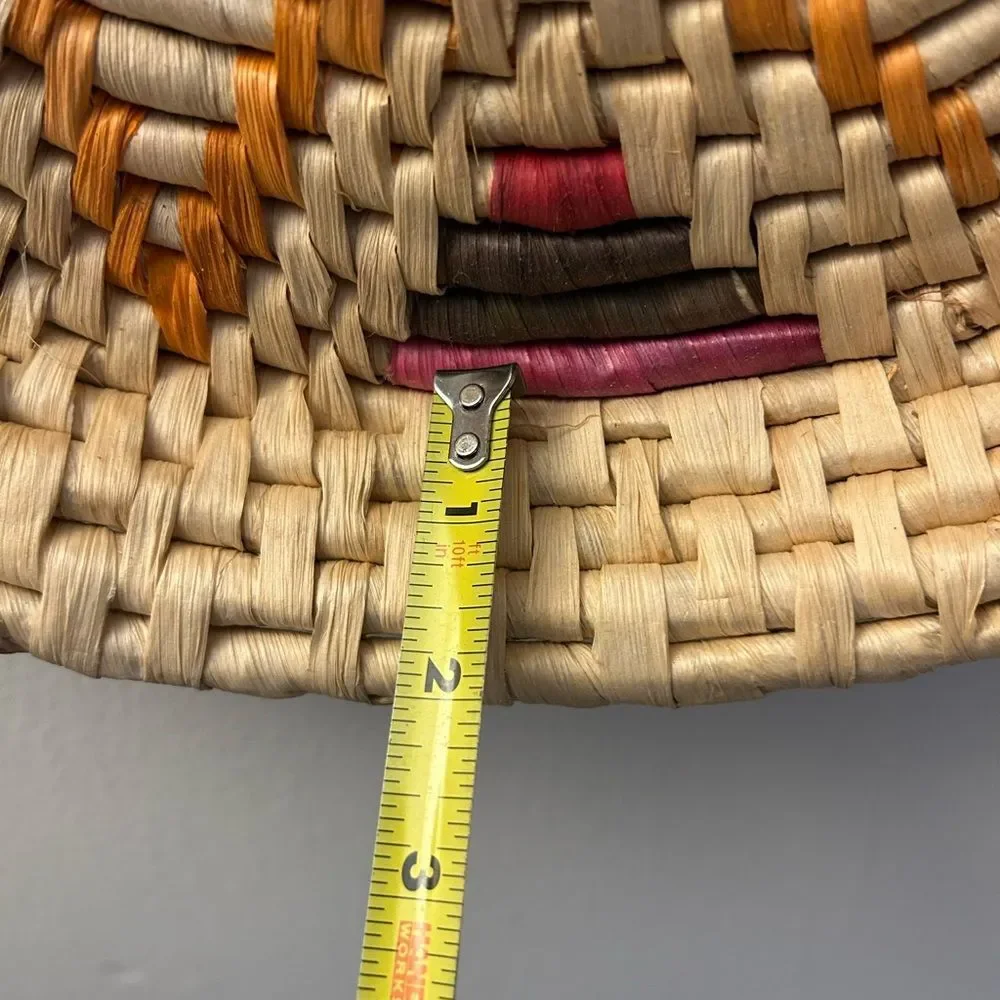 Handwoven Decorative Wall Basket - Natural, Brown, Mustard, Pink